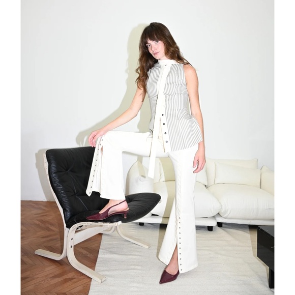 Yellow The Label Fabio Linen Snap Trousers - Picture 10 of 12